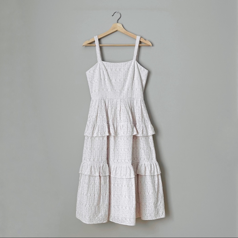 NWT {Gianni Bini} Tiered Eyelet Midi Dress